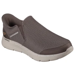 Skechers Men's GO WALK Flex Slip-ins Ojai Laceless Walking Shoes with Heel Pillow, Air-Cooled Memory Foam, ULTRA GO Cushioning, Khaki Color, Size 42.5