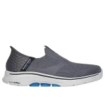 Skechers Men's GO WALK 7 Easy On 2 Charcoal Slip-ins Walking Shoes with Air-Cooled Memory Foam Insole and Lightweight ULTRA GO Cushioning Size 42.5 Support and Comfort - Skechers