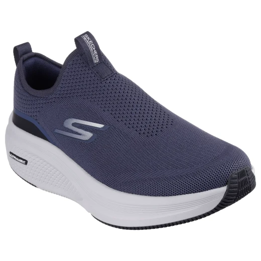 حذاء جري رجالي من سكيتشرز GO RUN Elevate 2.0 أزرق كحلي مصنوع من مواد معاد تدويرها مع وسادة ULTRA GO للراحة. يتميز بنعل داخلي Air Cooled Goga Mat، مقاس 45، رائع للتدريب. - سكيتشرز - Image 3