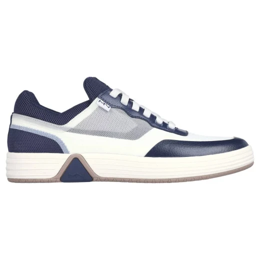Mark Nason Alpha Cup Fielder Men's White Leather Sneakers with Memory Foam Lux Insole, Lace Up Design, and Synthetic Trim, Size 40 - Skechers - Image 2