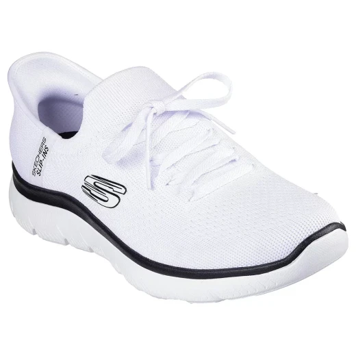 Skechers Men's Summits Slip Ins Hands Free Slip On Athletic Shoes White 45 Featuring Stretch Fit Knit Upper Air Cooled Memory Foam Insole Comfortable and Easy Wear - Skechers - Image 3