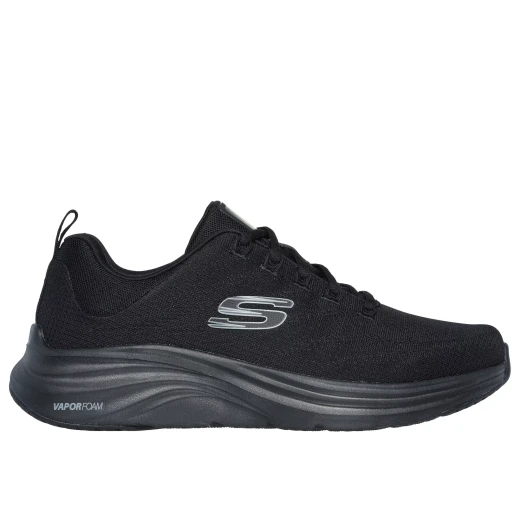 Skechers Men's Vapor Lite Athletic Shoe Black Engineered Mesh Vegan Lace Up with Air Cooled Memory Foam Insole Ultra Lightweight Vapor Foam Cushioning Size 46