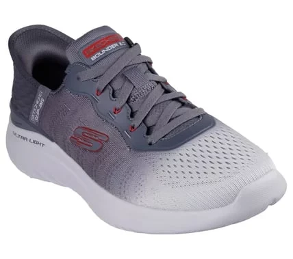 Skechers Men's Bounder 2.0 Tellem Slip-ins Sneaker in Gray, Featuring Hands Free Design, Ombre Engineered Mesh Upper, and Air-Cooled Memory Foam Insole, Size 43 - Skechers - Image 3