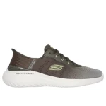 Skechers Men's Bounder 2.0 Slip-ins Olive Sneaker with Hands Free Design and Air Cooled Memory Foam Insole Size 44 Vegan Comfortable Walking Shoes - Skechers
