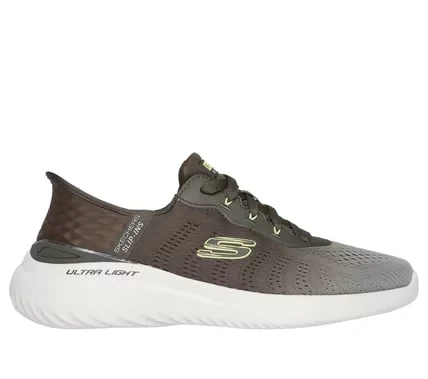 Skechers Men's Bounder 2.0 Tellem Slip-ins Vegan Sneakers Olive with Air-Cooled Memory Foam Insole. Easy Hands Free Design, Size 40 - Skechers - Image 2