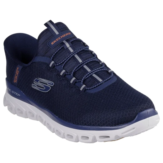Skechers Men's Glide Step Noxus Slip-ins Navy Sneakers Featuring Hands Free Design, Diamond Mesh Upper, Air Cooled Memory Foam Insole, And Glide Step Midsole Size 41 - Skechers - Image 3