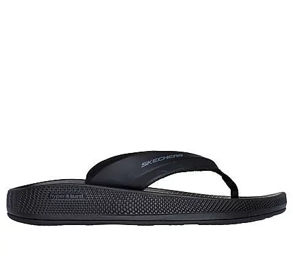 Skechers Men's Hyper Slide Sandals Black with HYPER BURST Cushioning and Goodyear Performance Outsole Size 42.5 Athletic Recovery Footwear Comfortable Synthetic Upper