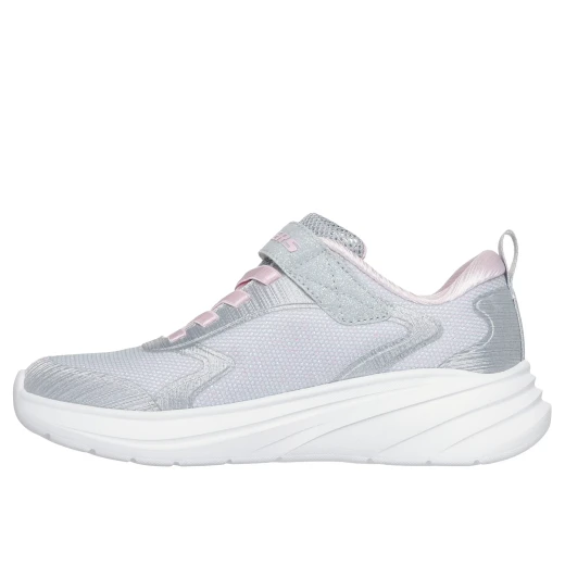 Skechers Girls' Wave 92 Light Gray Athletic Sneakers with Sparkle Mesh Upper, Stretch Laces, Adjustable Instep Strap, and Cushioned Comfort Insole, Size 34 - Skechers - Image 6