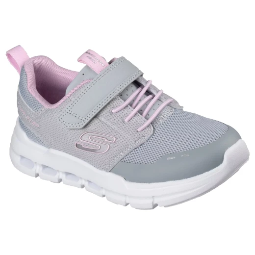 Skechers Girls' Glide Step Flow Athletic Sneakers Gray Size 28 Adaptive Closure Design Lightweight Mesh Upper Air-Cooled Memory Foam Insole Cushioned Midsole Sporty Comfort Shoes - Skechers - Image 3