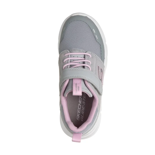 Skechers Girls' Glide Step Flow Athletic Sneakers with Adaptive Closure, Air Cooled Memory Foam Insole, and Cushioned Glide Step Geometric Midsole, Gray, Size 27 - Skechers - Image 4