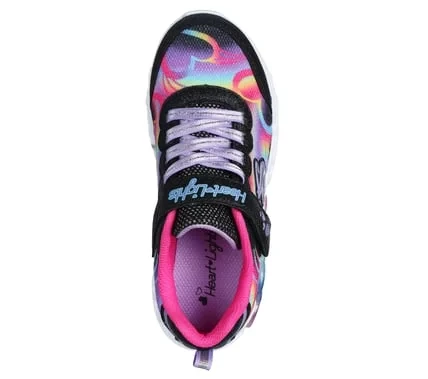 Skechers Girls' Heart Lights Infinite Heart Lights Light Up Sneakers Black 36 Featuring Rainbow Mesh Fabric Glitter Synthetic Leather Cushioned Midsole and Flexible Outsole - Skechers - Image 10
