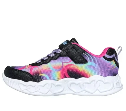 Skechers Girls' Heart Lights Infinite Heart Lights Light Up Sneakers Black 36 Featuring Rainbow Mesh Fabric Glitter Synthetic Leather Cushioned Midsole and Flexible Outsole - Skechers - Image 12