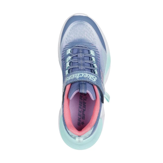 Skechers Girls' Tide Tech Charcoal Athletic Shoes with Printed Sparkle Mesh Upper, Adjustable Instep Strap, Cushioned Midsole and Air Window - Size 27 for Active Girls - Skechers - Image 4