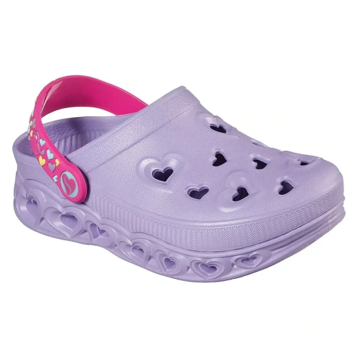 Skechers Girls' Foamies Light Hearted Light Up Clog Lavender Size 36 Slip On Shoes with Flexible Perforated EVA Upper and Convertible Heel Strap for Comfort and Style - Skechers - Image 3