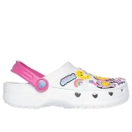 Skechers Girls' Heart Charmer 2.0 Clog Shoes White Size 28.5 Lightweight Perforated EVA Upper Convertible Heel Strap Summer Fun Vibin Friends Clogs - Skechers