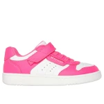 Skechers Girls' Quick Street Style Stride Pink Low Top Sneakers 32 Featuring Machine Washable Duraleather Upper Stretch Laces Adjustable Instep Strap Cushioned Comfort Insole - Skechers