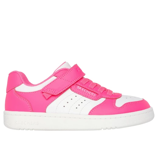 Skechers Girls' Quick Street Style Stride Pink Low Top Sneakers 32 Featuring Machine Washable Duraleather Upper Stretch Laces Adjustable Instep Strap Cushioned Comfort Insole - Skechers - Image 2
