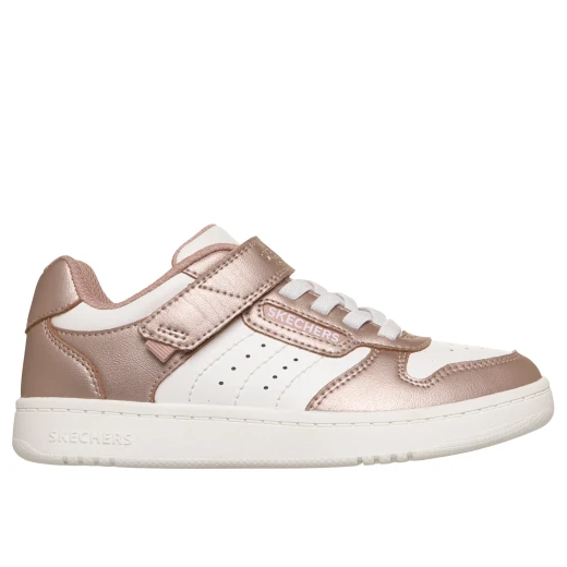 حذاء سكيتشرز ستريت كويك ستريت للبنات رياضي ذهبي اللون، جزء علوي من مادة دوراليفير القابلة للغسل في الغسالة مع أربطة مطاطية وحزام مشط قدم قابل للتعديل، مقاس 30 - سكيتشرز - Image 2