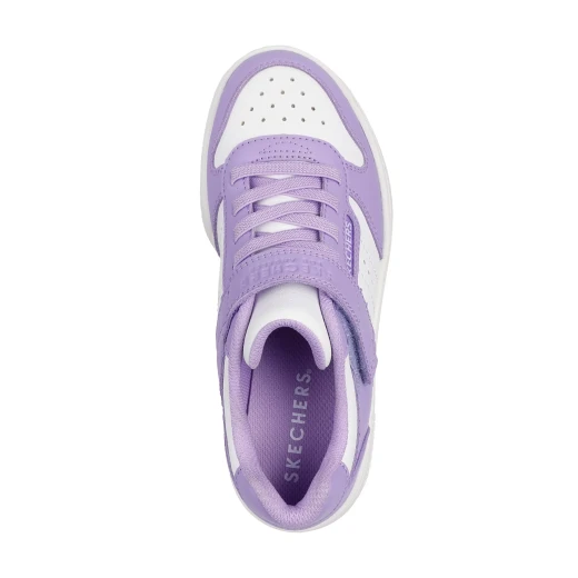 Skechers Girls' Quick Street Style Stride Athletic Shoes Lavender Size 31 Machine Washable Low Top Duraleather Upper Stretch Laces Adjustable Instep Strap Cushioned Comfort Insole - Skechers - Image 4