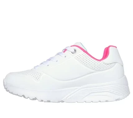 حذاء رياضي Skechers Uno Lite My Drip للبنات بتصميم نجوم قطرات الطلاء، نعل داخلي من إسفنج ميموري فوم المبرد بالهواء، ونعل أوسط مبطن على شكل إسفين، أبيض متعدد الألوان، مقاس 37 - سكيتشرز - Image 10