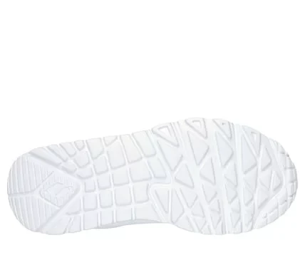 حذاء رياضي Skechers Uno Lite My Drip للبنات بتصميم نجوم قطرات الطلاء، نعل داخلي من إسفنج ميموري فوم المبرد بالهواء، ونعل أوسط مبطن على شكل إسفين، أبيض متعدد الألوان، مقاس 37 - سكيتشرز - Image 11