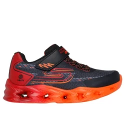 Skechers Boys' Vortex 2.0 Black Athletic Sneakers Size 31 with Stretch Laces Instep Strap and Adaptive Closure Light Up Design Cushioned Comfort Insole Perfect for All Day Play