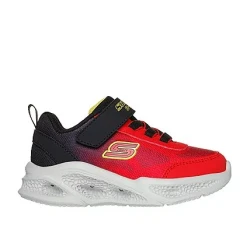 Skechers Boys' S Lights Meteor Lights Krendox Red Sneakers with Adaptive Closure and Light Up Midsole Size 22 for Sporty Style and Comfort