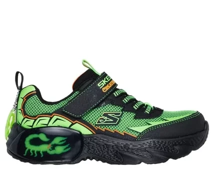 Skechers Boys' Creature Crawlers Black Mesh Sneakers with Adjustable Strap