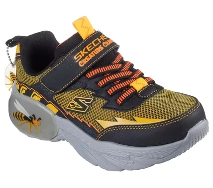 Skechers Boys' Creature Crawlers Athletic Sneakers Yellow with Themed Design Stretch Laces Adjustable Strap and 32 Size for Active Play - Skechers - Image 3