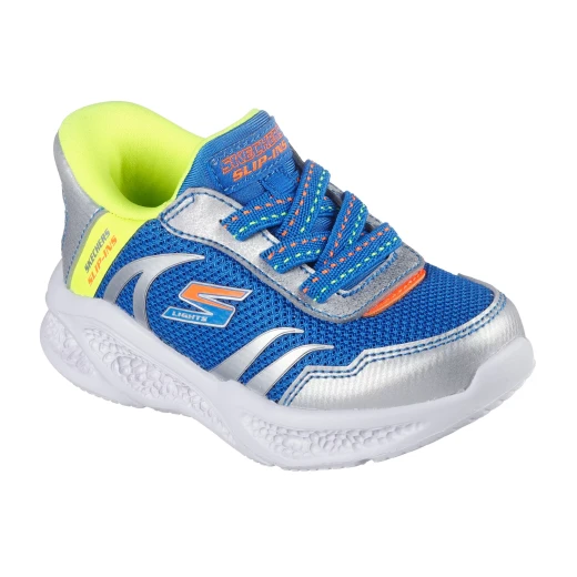 Skechers Boys' Meteor-Lights 23 Blue Slip-on Shoes with Air-Cooled Memory Foam Insole and Light-Up Midsole for Sporty Comfort - Skechers - Image 2