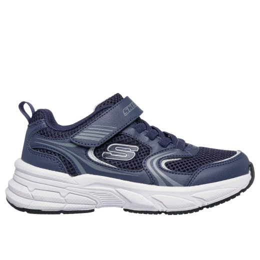 Skechers BOYS' Retro-Graph Athletic Shoes Navy Blue 30 Size Comfortable Breathable Mesh Upper Adjustable Strap Elastic Laces Easy On/Off Design for Active Kids - Skechers - Image 3
