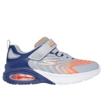Skechers Boy's Microspec Max Advance Vortivox Grey Sneakers 33 Adaptive Closure Airbag Midsole Cushioned Comfort Insole - Skechers