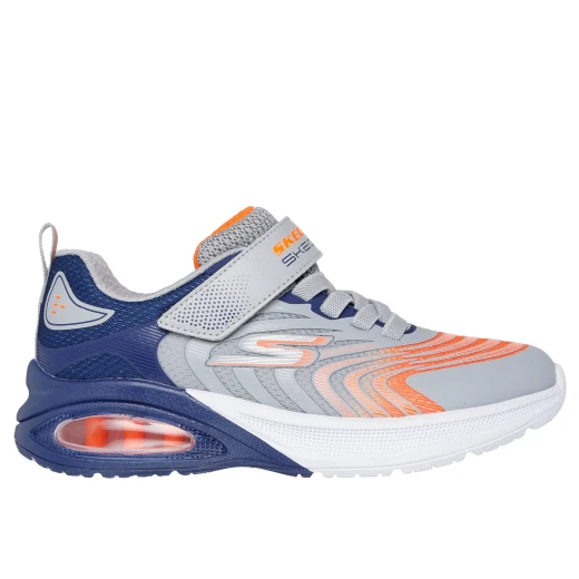 Skechers Boy's Microspec Max Advance Vortivox Grey Sneakers 33 Adaptive Closure Airbag Midsole Cushioned Comfort Insole