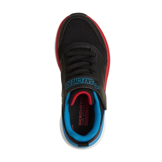 حذاء رياضي للأولاد سكيتشرز GO RUN Elevate 2.0 بتصميم إغلاق متكيف، جزء علوي شبكي، حزام مشط قدم قابل للتعديل، ونعل داخلي Goga Mat مبرد بالهواء، مقاس 34 أسود - سكيتشرز - Image 5