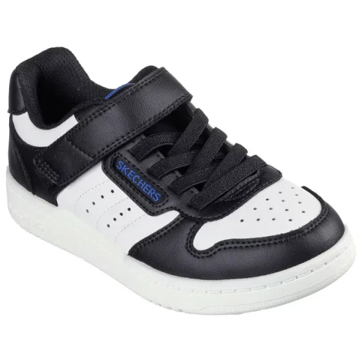 Skechers Boys' Quick Street Low Top Sneakers Black 32 Featuring Stretch Laces, Adaptive Closure, Machine Washable Durale Leather Upper and Cushioned Insole - Skechers - Image 3