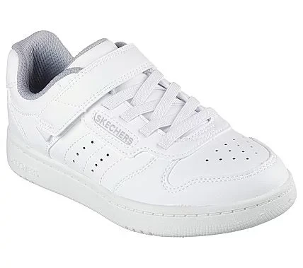 Skechers Street Boys' Quick Street Low Top Sneakers White 32 Featuring Durable Leather Upper, Stretch Laces, Adaptive Closure, and Cushioned Insole for Everyday Comfort and Style - Skechers - Image 3
