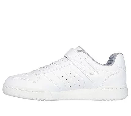 Skechers Street Boys' Quick Street Low Top Sneakers White 32 Featuring Durable Leather Upper, Stretch Laces, Adaptive Closure, and Cushioned Insole for Everyday Comfort and Style - Skechers - Image 4