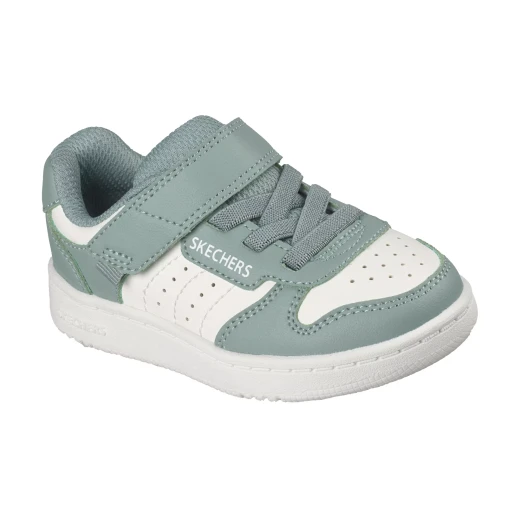 Skechers Boys Quick Street Court Style Sneakers with Smooth Duraleather Upper Stretch Laces Adaptive Closure Cushioned Comfort Insole Machine Washable in Sage Size 22 - Skechers - Image 3