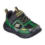 حذاء جري Skechers Tracks للأولاد باللون الأخضر مقاس 24، يتميز بنعل داخلي من الإسفنج الذكي المبرد بالهواء وتصميم يضيء، أحذية رياضية للأطفال الصغار (5-10) - سكيتشرز