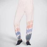 بنطلون رياضي نسائي من BOBS من Skechers Crescent Tie Dye Purrrfect Terry XS وردي تصميم صبغ ربطة عنق على طراز مريح وأنيق ملابس رياضية أصلية 100٪ جديدة تمامًا - سكيتشرز