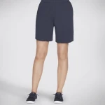Skechers BOBS Purrrfect Terry 7 Inch Furmuda Women's Sweatshorts in Navy Blue, Size Medium, Featuring Tie-Dye Design, Elastic Waistband and Cuffs, Cotton/Poly Blend - Skechers