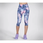 Skechers Go Walk High Waisted Capri Leggings Summer Rose Print S Multicolor - Skechers