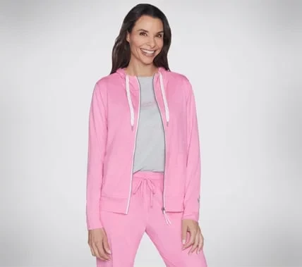 Go Dri Swift Full Zip Hoodie Women's Pink Small Athletic Activewear - Skechers - Image 2