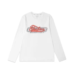 Skechers Men's Knit Long Sleeve Tee Shirt White 100% Cotton with Design Details, Available in Size Medium, a Comfortable and Stylish Tee for Everyday Wear and Casual Outings