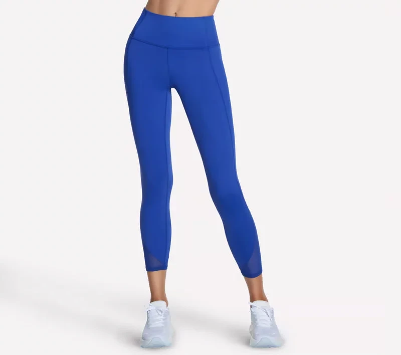 بنطلون ضيق سكيتشرز تمبو 7/8 بخصر مرتفع قماش GO SCULPT أزرق صغير - سكيتشرز