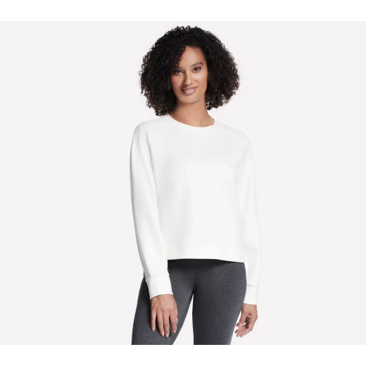 Skechers SkechLuxe Elevate Crewneck Blouse Off White XL Women's Top - Skechers - Image 2