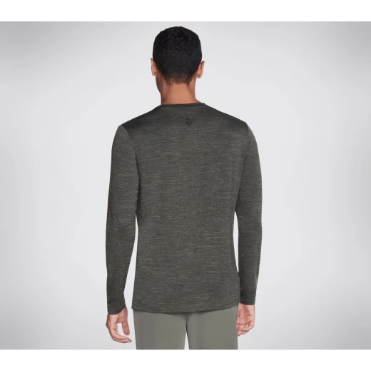 Skechers GO DRI On the Road Long Sleeve Knit Tee Athletic Shirt for Men with Ultra Flight Fabric Crewneck Flatlock Seams Active Fit Burgundy Small - Skechers - Image 5