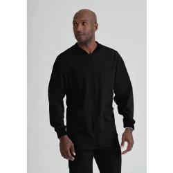 Men's Structure Cuffed Warmup Jacket Black XS: Relaxed Fit, Wrinkle Resistant, Layering Piece for All Day Comfort and Style