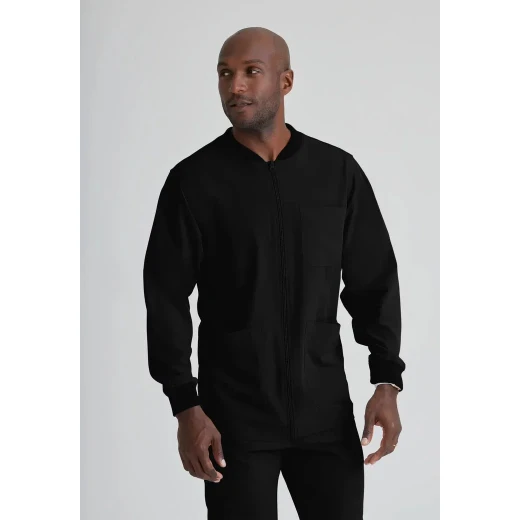 Men's Structure Cuffed Warmup Jacket Black XS: Relaxed Fit, Wrinkle Resistant, Layering Piece for All Day Comfort and Style