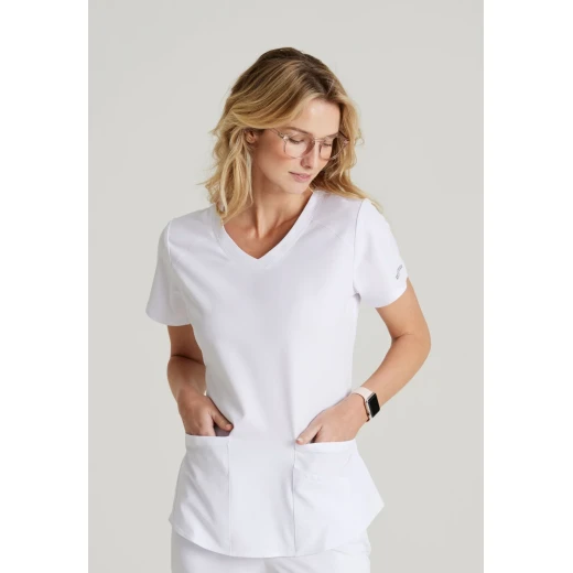 Skechers Breeze V Neck Scrub Top White Large Comfortable Medical Uniform Skechers Breeze V Neck Scrub Top White Large Comfortable Medical Uniform